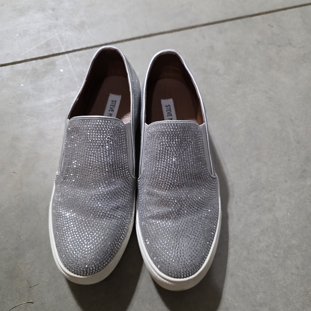 Steve Madden Silver Slip-On Sneakers
